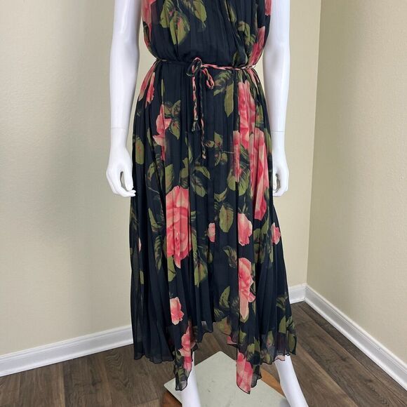 Anthropologie Women's Size M Emeline Pleated Maxi Dress Floral Halter Pullover - Picture 14 of 14